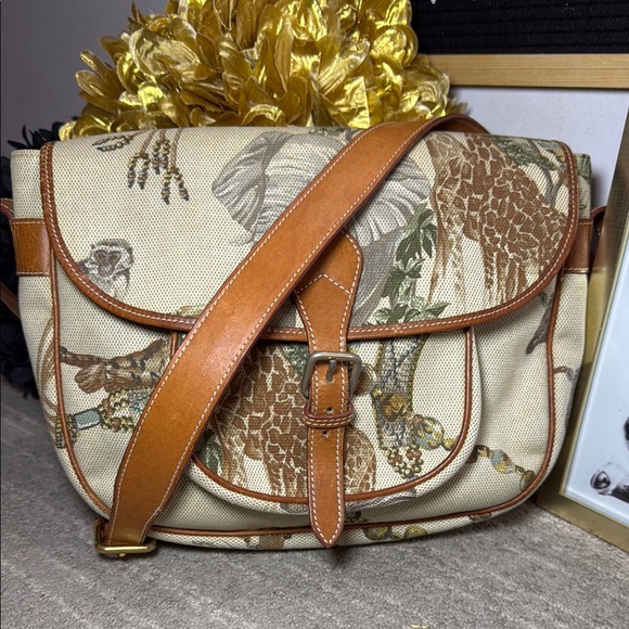 Etro Canvas and Leather Crossbody with Safari Animal Print - Picture 3 of 9